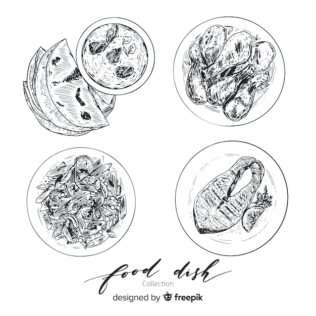 Free vector tasty food dish collection