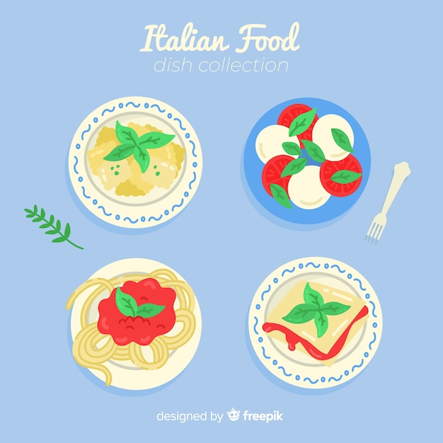 Free vector tasty food dish collection