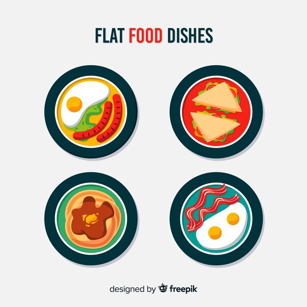 Free vector tasty food dish collection