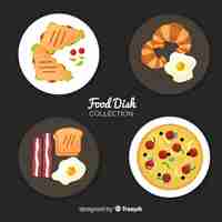 Free vector tasty food dishes collection