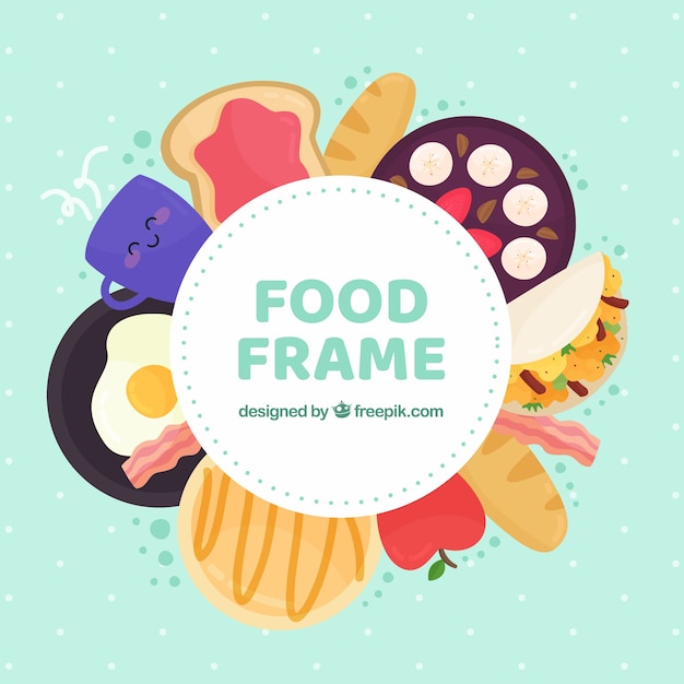Tasty food frame background