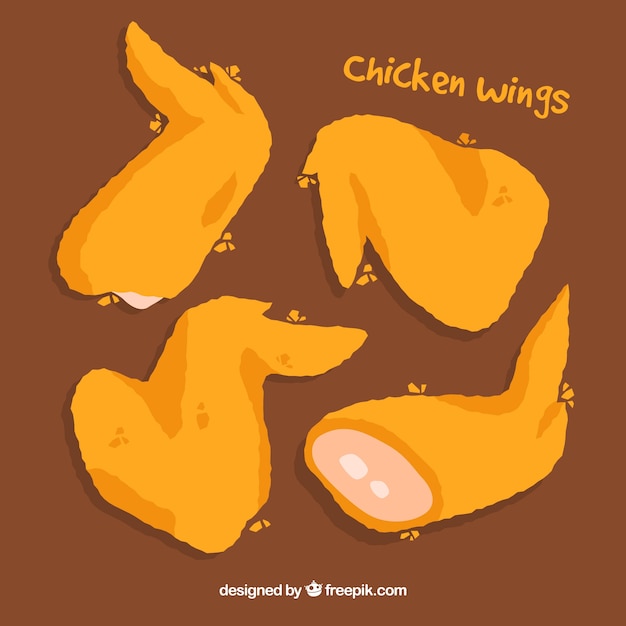 Free vector tasty fried chicken wings