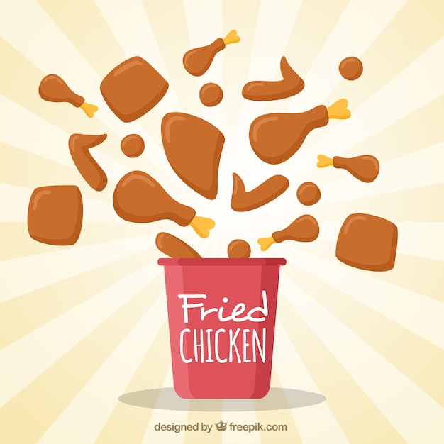 Free vector tasty fried chicken