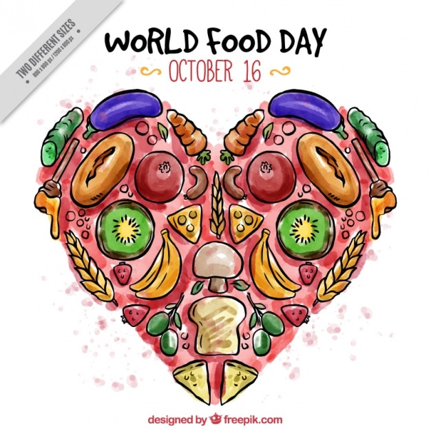 Бесплатное векторное изображение Вкусная сердце для мирового продовольственного дня