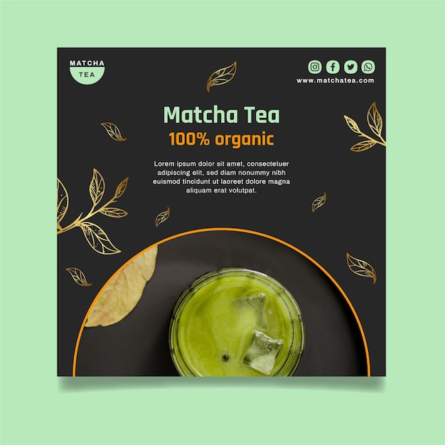 Tasty matcha tea squared flyer