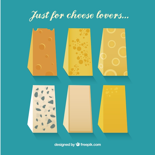 Free vector tasty selection of gourmet cheeses