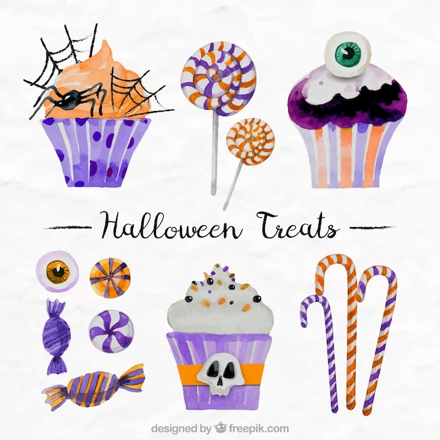 Free vector tasty sweets for halloween