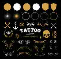 Free vector tattoo elements collection