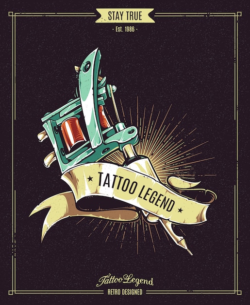 Vettore gratuito poster del leggendario tatuaggio