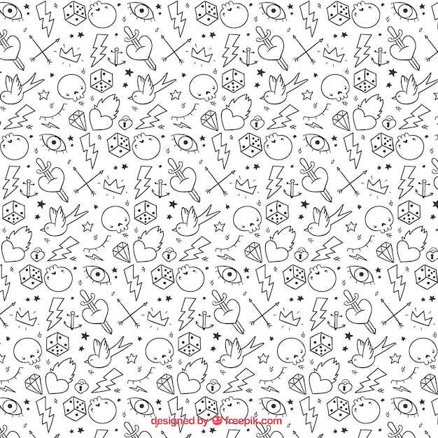 Free vector tattoo pattern in black and white