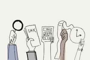 Free vector tax audit doodle vector debt concept