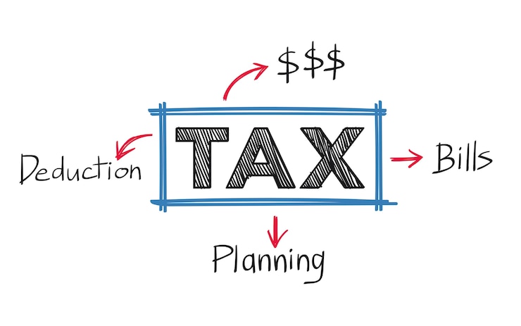 Free Vector tax and and bills illustration
