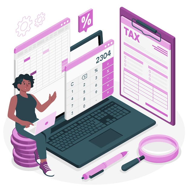 Free vector tax concept illustration