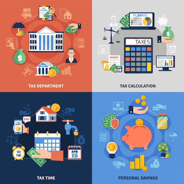 Free vector tax design composition set