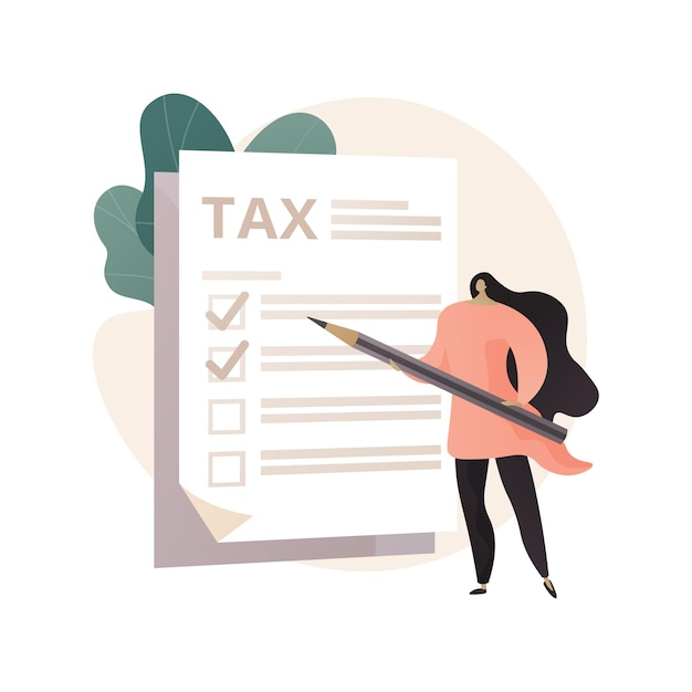 Tax form abstract illustration in flat style