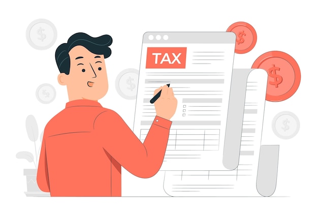 Tax form concept illustration