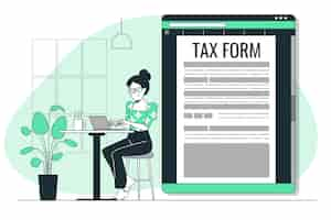 Free vector tax form concept illustration