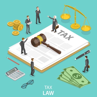 税法フラットアイソメトリックコンセプト
