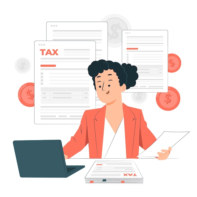 Бесплатное векторное изображение Иллюстрация концепции налоговой подготовки