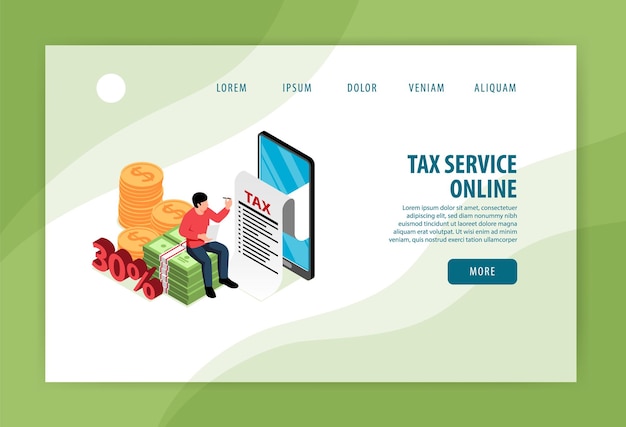 Tax service online landing page template