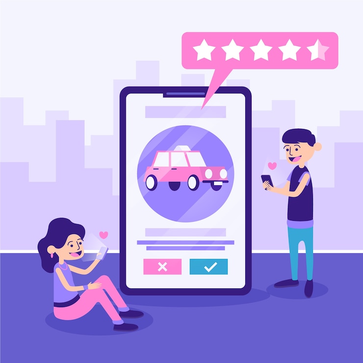 Free Vector taxi app concept