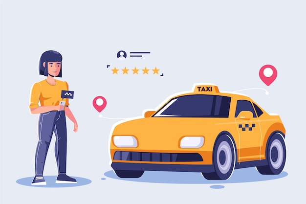 Concetto di app di taxi