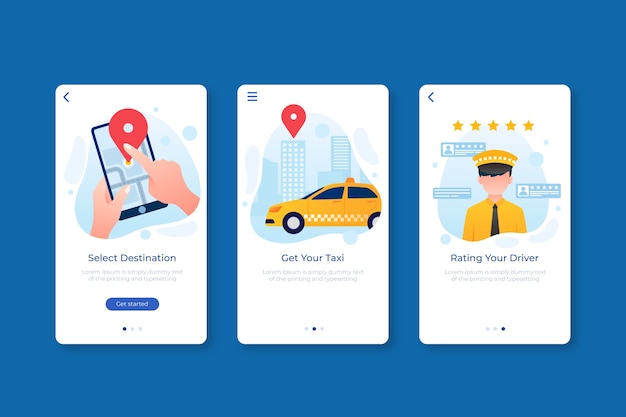 Taxi app interface concept