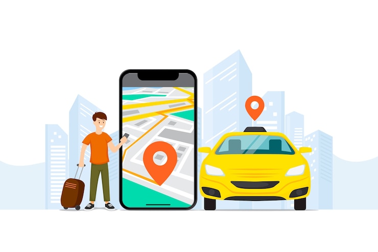 Free Vector taxi app interface concept
