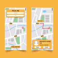 Free vector taxi app interface versions