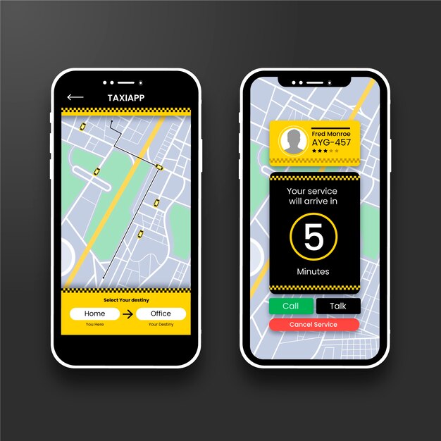 택시 앱 인터페이스