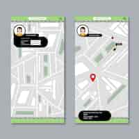 Free vector taxi app user interface with map