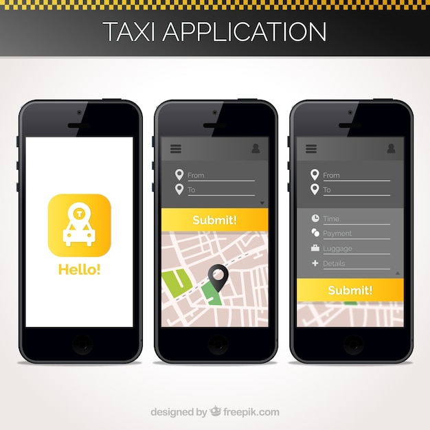 Taxi application template for mobile