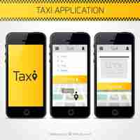 Free vector taxi application template