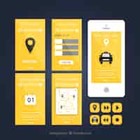 Free vector taxi application with screenshots