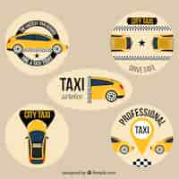 Free vector taxi badges set