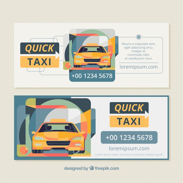 Taxi banners in polygonal style