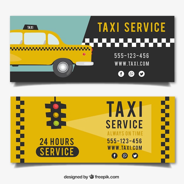 Vettore gratuito banner taxi