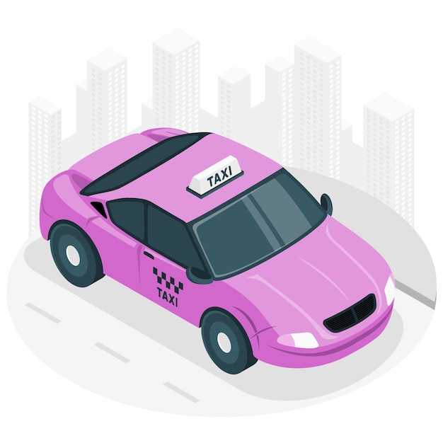 Бесплатное векторное изображение Иллюстрация концепции такси
