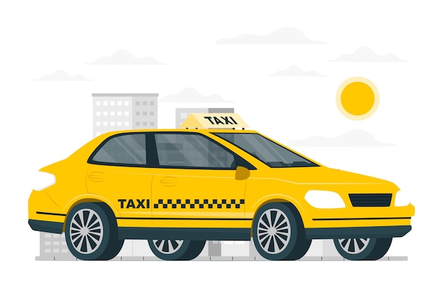 無料ベクター タクシーの概念図