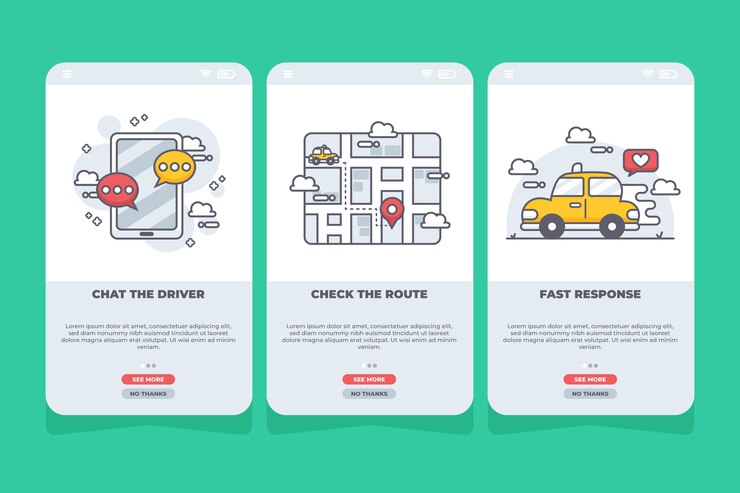Free Vector taxi service mobile phone app