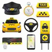 Free vector taxi sign elements collection