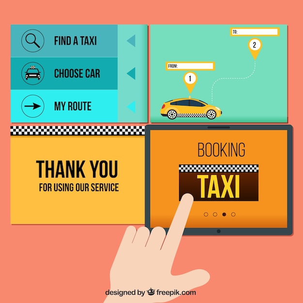 Free vector taxi web elements