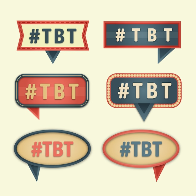 Free vector tbt  stamp design collection