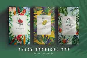 Free vector tea ad with watercolour decoration