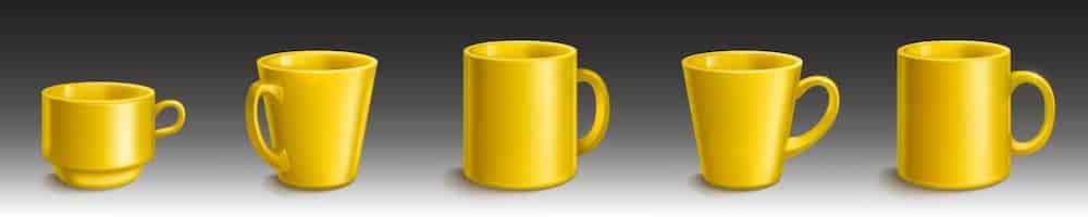 Бесплатное векторное изображение Кружки для чая и кофе 3d макет