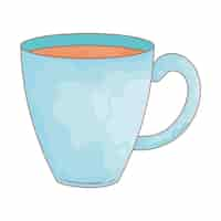 Free vector tea in blue cup