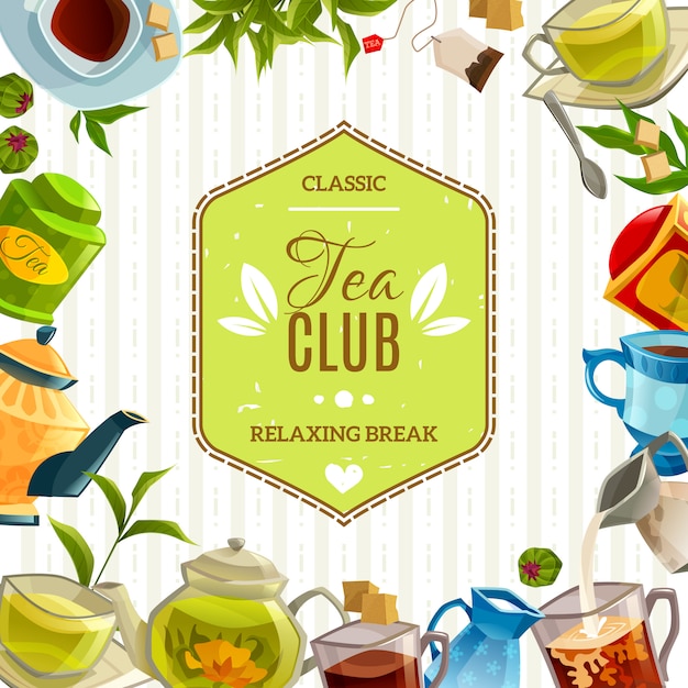 Vettore gratuito poster del tea club