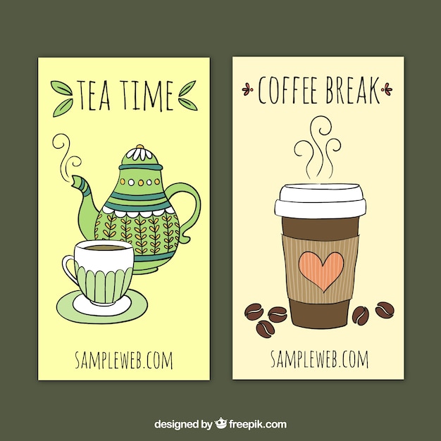 Tea and coffee banners