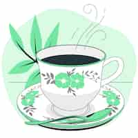 Free vector tea cup concept illustration