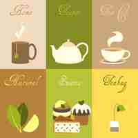 Free vector tea elements collection